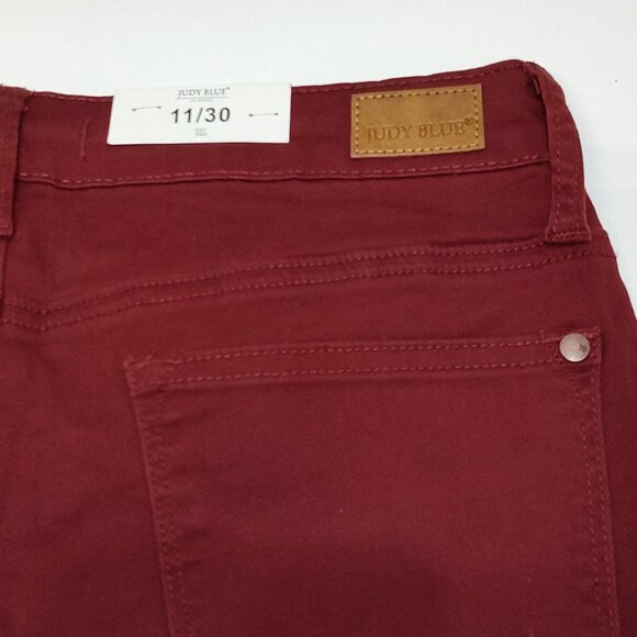 Judy Blue Los Angeles Skinny Fit High Waist Jeans 11/30 Wine Red 98% Cotton NWT - Picture 10 of 12